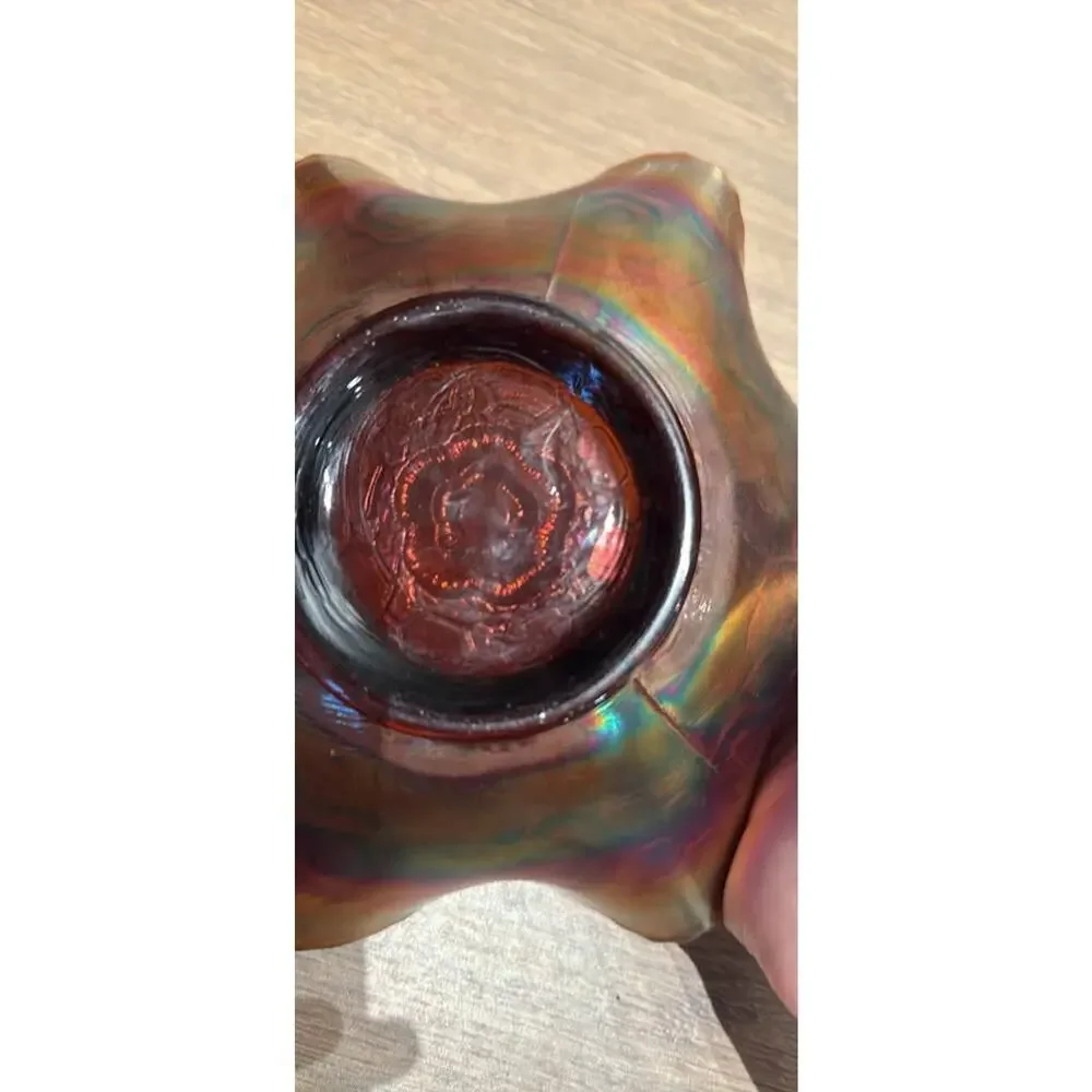 Vintage Fenton Dark Marigold Carnival Glass 9